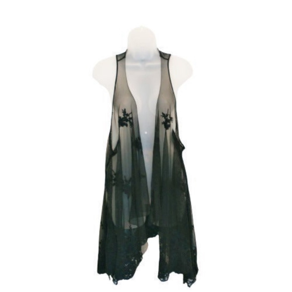 NWT Torrid Black Embellished Mesh Vest
